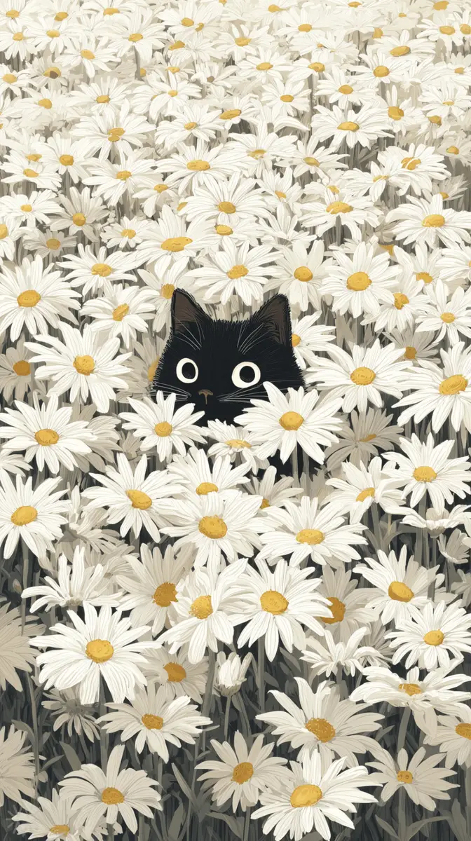 Cat in the flowers - undefined - Wondermint