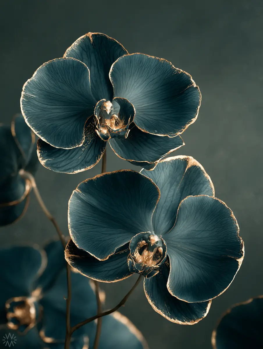 Gilded Teal Orchids - undefined - Wondermint