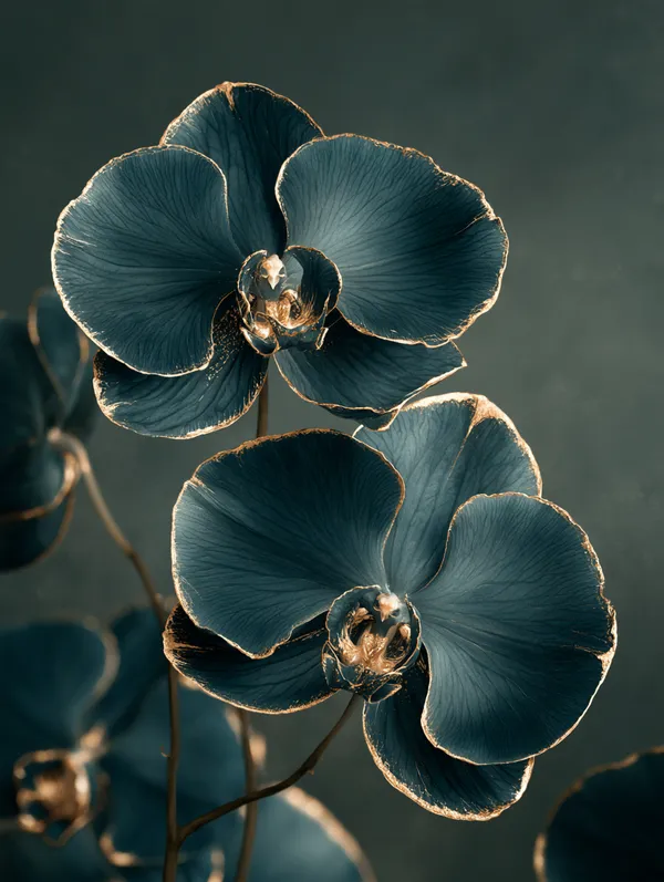 Gilded Teal Orchids -  - Wondermint